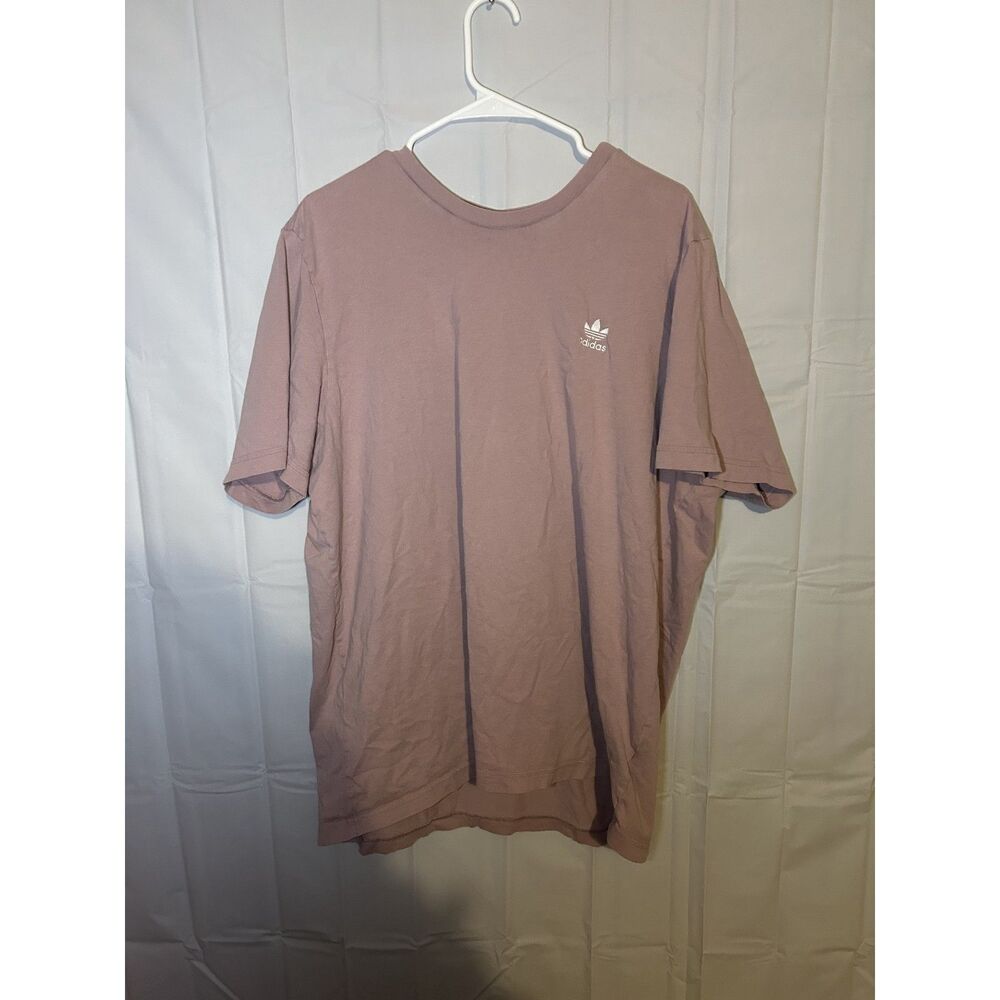 adidas Originals Trefoil Essentials Tee 2XL Mauve Pink Small Logo T-Shirt XXL